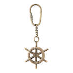 Brass Ship’s Wheel Keyring | Nautical Keyring Keychain