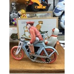 Motorcycle Side Car With Passenger - Wind Up Tin Toy 