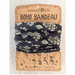 Natural Life Full Boho Bandeau | Black Folk Cluster | Headband Hair Scarf