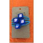 Retro Bobble Hair Ties - Blue Rabbit Cubes