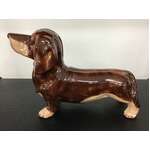 Dachshund Sausage Dog Money Box | Ceramic | Tan | Hand Painted | 16 cm Tall