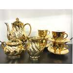 VINTAGE Gold Swirl Coffee Set - Made in Japan - Ceramic