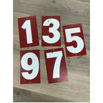 VINTAGE Metal Service Station Price Number Set - Double Sided - Red White - 25 x 15 cm