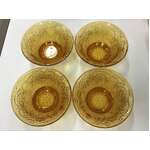 VINTAGE Tiara Sandwich Amber Bowls - Lot of 4