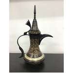 VINTAGE Brass & Inlaid MOP Coffee Pot - 23 cm Tall 