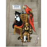 Vintage Pets at the Vets Tea Towel - Cotton Linen Blend 