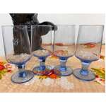 Vintage Blue Aperitif - Port - Wine Glass Set x 4 
