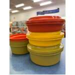 RETRO Tupperware Snap Seal Serve Bowls - 6 Bowls 3 Lids