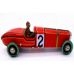 Red Racing Car Mechanical Wind Up Tin Toy