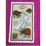 VINTAGE Souvenir Tea Towel New Zealand - Kiwis