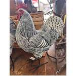Rooster Black & White Ornament - Outdoor Garden Decor - 30 cm Tall