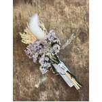 Dried Flower Posy With Selenite Crystal - Purple - Handmade