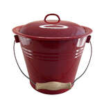 Falcon Enamel Bucket w Handle - Red with Lid - 5L