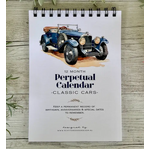 12 Month Perpetual Calendar - Classic Cars - Handmade