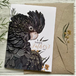Black Cockatoo Father's Day Card - Handmade