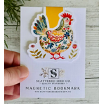 Folk Art Chicken Magnetic Bookmark - Yellow