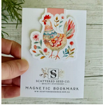 Folk Art Chicken Magnetic Bookmark - Pink