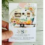 Vintage Caravan Magnetic Bookmark - Pink