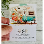 Vintage Caravan Magnetic Bookmark - Blue