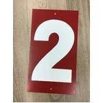 VINTAGE Metal Service Station Price Number - 2 9 - Double Sided - Red White - 40 x 22.5 cm