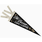 Old Records & Coffee Pennant Flag - Gold St Press