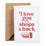 To The Shops & Back - Blank Greeting Card - Gold St. Press