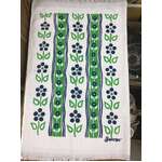 RETRO Supertex Australia Tea Towel - Green & Blue Flower Print 