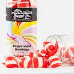 Rock Candy - Peppermint Humbugs - The Australian Sweet Co - 170g  Jar 