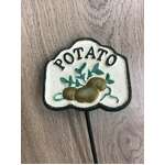 Cast Iron Potato Sign on Spike for Garden - Plant Label