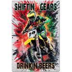 Dirt Bikes Shiftin Gears -  Retro Tin Sign - 20 x 30 cm Portrait