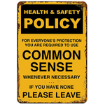Common Sense -  Retro Tin Sign - 20 x 30 cm Portrait