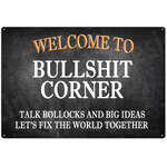 Bullsh*t Corner | Retro Tin Sign | Rectangle | 20 x 30 cm | Landscape