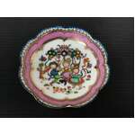 VINTAGE Arta Austria Enamel Trinket Dish - Pink - Folk Art 