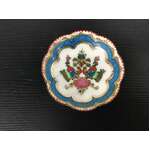 VINTAGE Arta Austria Enamel Trinket Dish - Blue Peacock