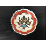 VINTAGE Arta Austria Enamel Trinket Dish - Red Peacock