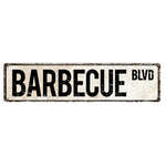 Tin Street Sign - Barbecue Boulevard - 40 x10 cm