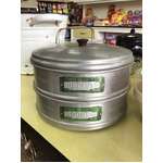 VINTAGE Model Maid 2 Tier Stacking Canister - Scones Biscuits - Aluminium w Bakelite Lid