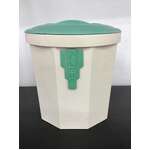 Art Deco Iplex Flour Canister - Cream & Green