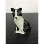 Ceramic Border Collie Dog Ornament - Sitting - 6.5 cm