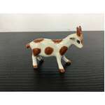 White & Brown Spotty Goat Ornament - Ceramic - 4 cm Tall