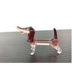 Miniature Glass Dachshund Ornament - Pink - Hand Blown - 3 cm