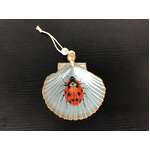 Lady Bug Shell Hanging Ornament - Blue 