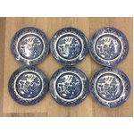 Churchill Blue Willow Side Plates x 6 - 17 cm