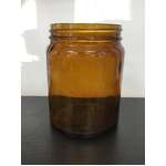 VINTAGE Amber Glass Jar - Screw Top - 14 cm Tall 