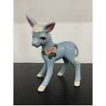 KITSCH Blue Donkey Ornament with Applied Flower Detail 