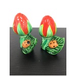 VINTAGE Tulip & Ladybird Salt and Pepper Shakers - Made in Japan