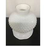 VINTAGE Hobnail Milk Glass Light Shade w Ruffled Rim 