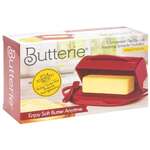 Butterie Flip-Top Butter Dish w Spreader | Red