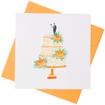 Wedding Cake Quilled Greeting Card | Handmade Quilling Art | Blank Inside