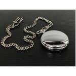 VINTAGE STYLE Mechanical Wind Up Pocket Watch w Fob Chain | Stainless Steel 